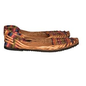 Mexican Huarache Colorful Woven Flats sandals